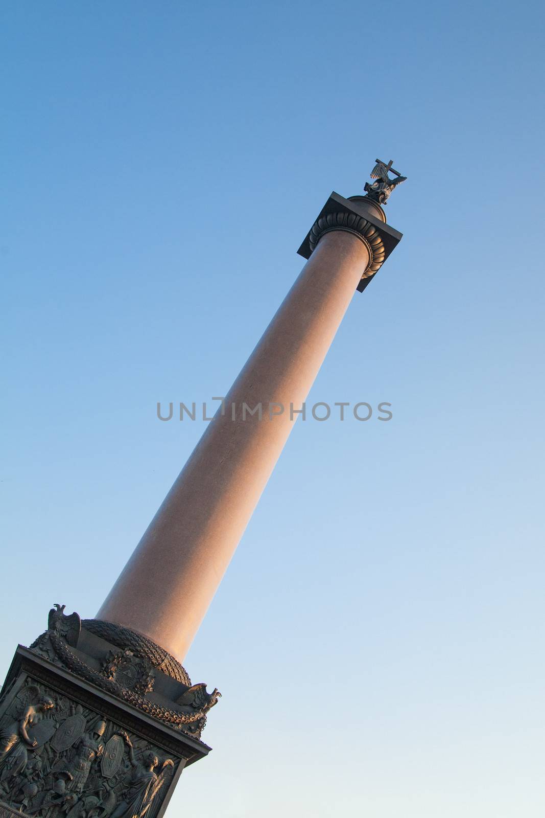 Alexander Column on Palace Square in St. Petersburg. Russia