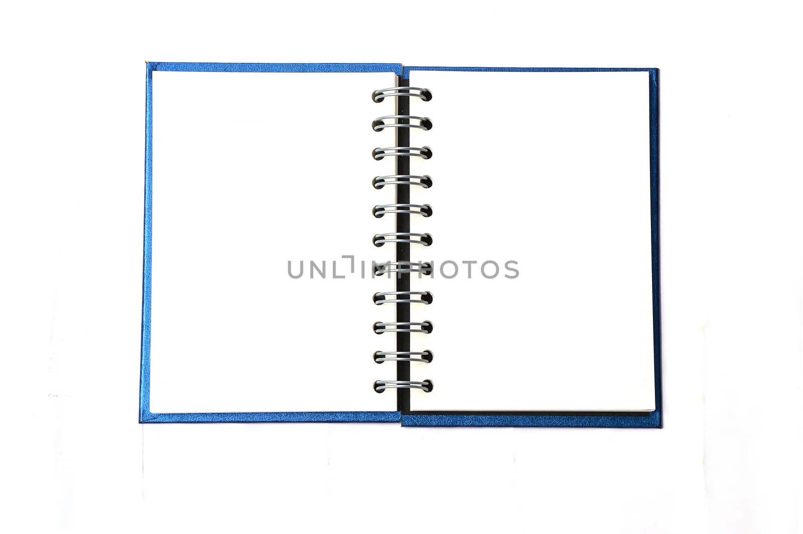 blue notebook isolated on white by Lekchangply