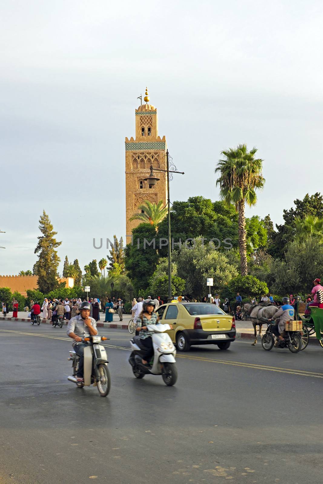 MARRAKECH, MOROCCO - OCTOBER 22, 2013:View on the Koutoubia mosq by devy