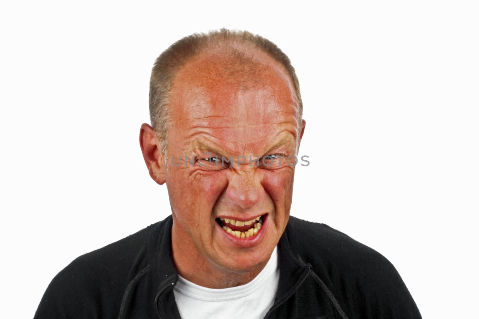Man with angry facial expression