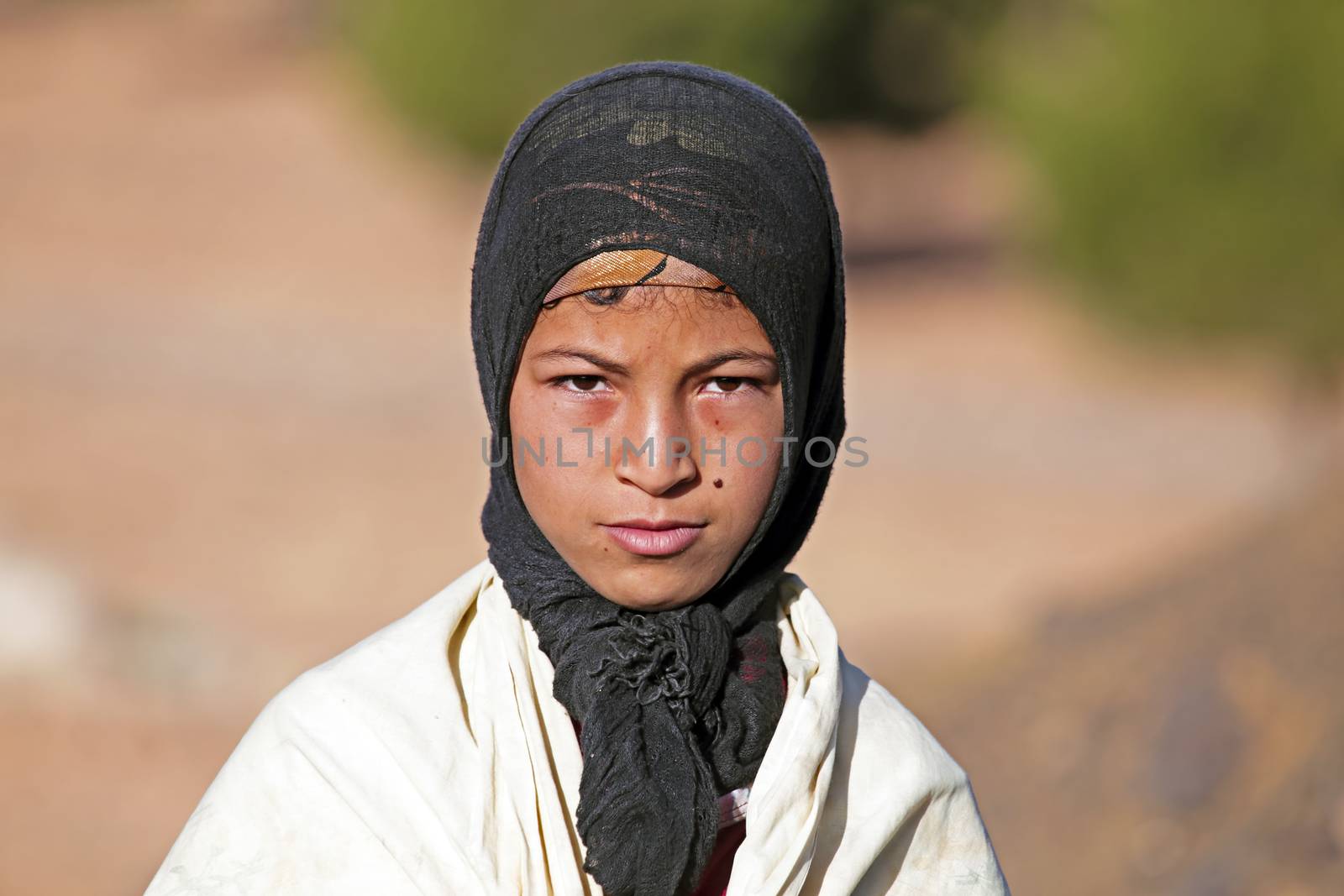 SAHARA DESERT, MOROCCO 19 OCTOBER 2013: Young nomad woman in the by devy