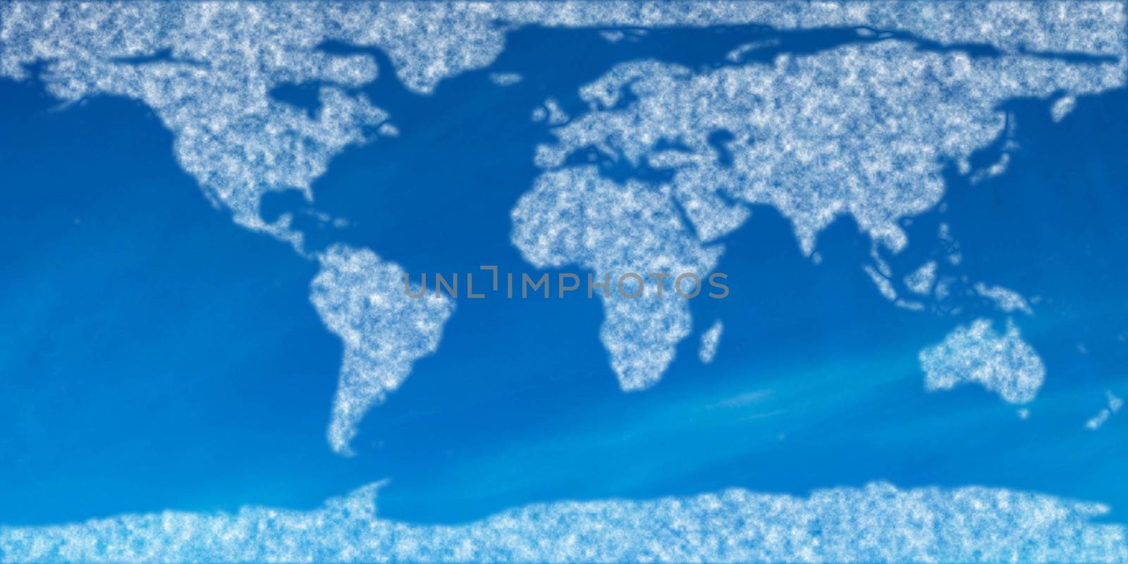 Digitally generated world map in sky by Wavebreakmedia