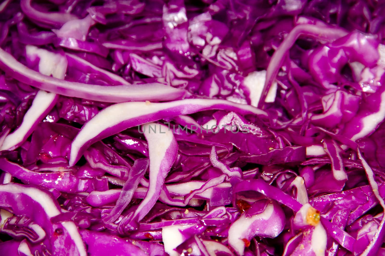 Cooking Sliced Red Cabbage in Cooking Pot