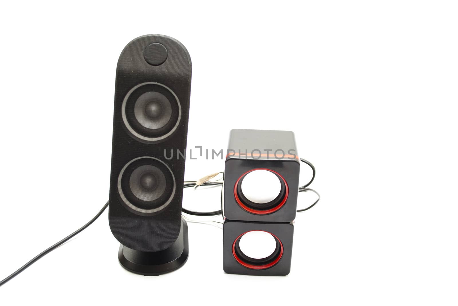 Black Loudspeaker on white background