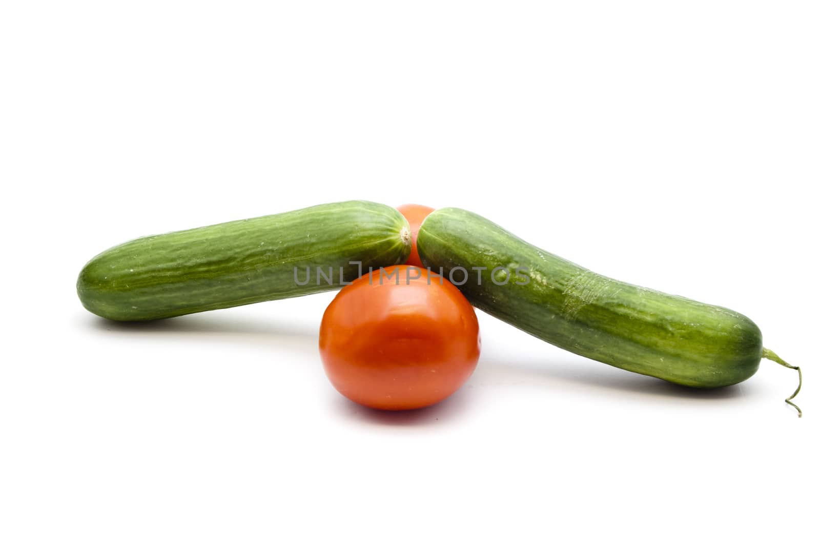 Fresh Cucumber with Red Tomatoes
