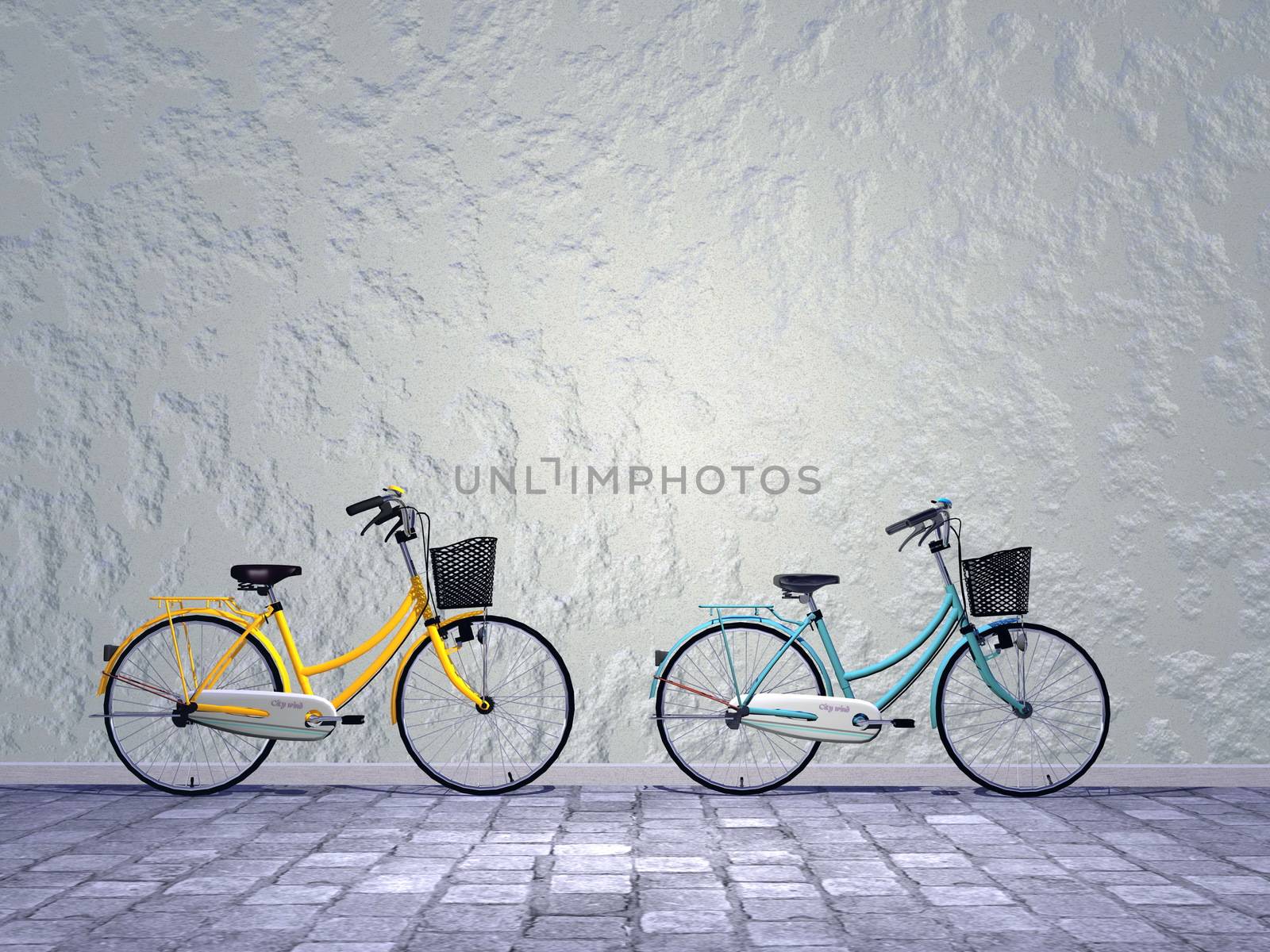 City bikes - 3D render by Elenaphotos21