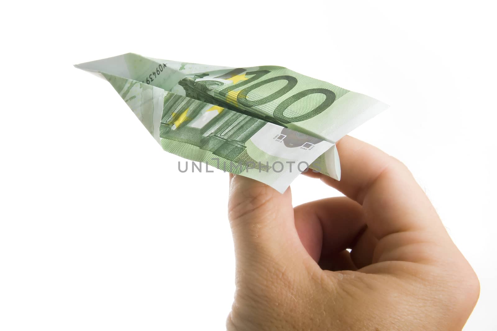 Hand Holding Banknote Paper Plane by ocusfocus