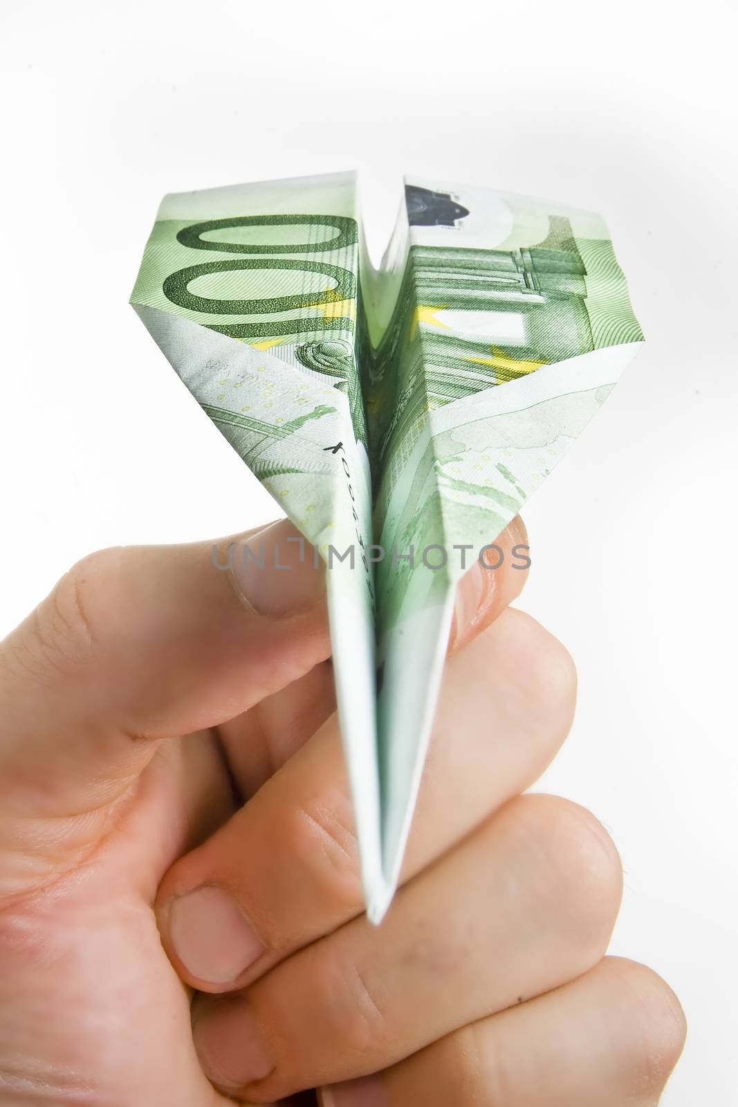 Hand Holding Banknote Paper Plane by ocusfocus