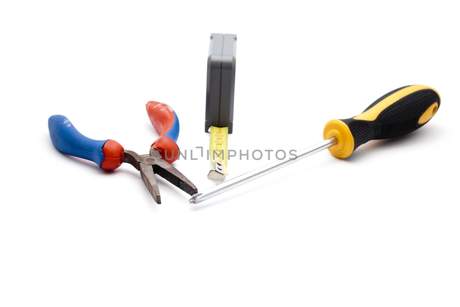 Screwdriver with Measuring Tape and Tong