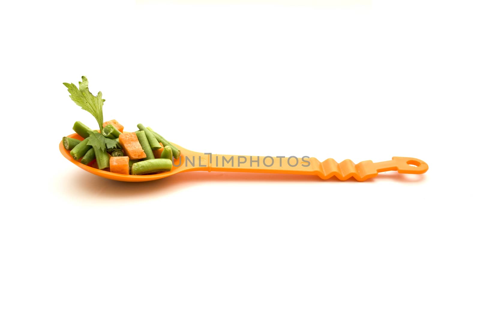 Soup Vegetables in Spoon