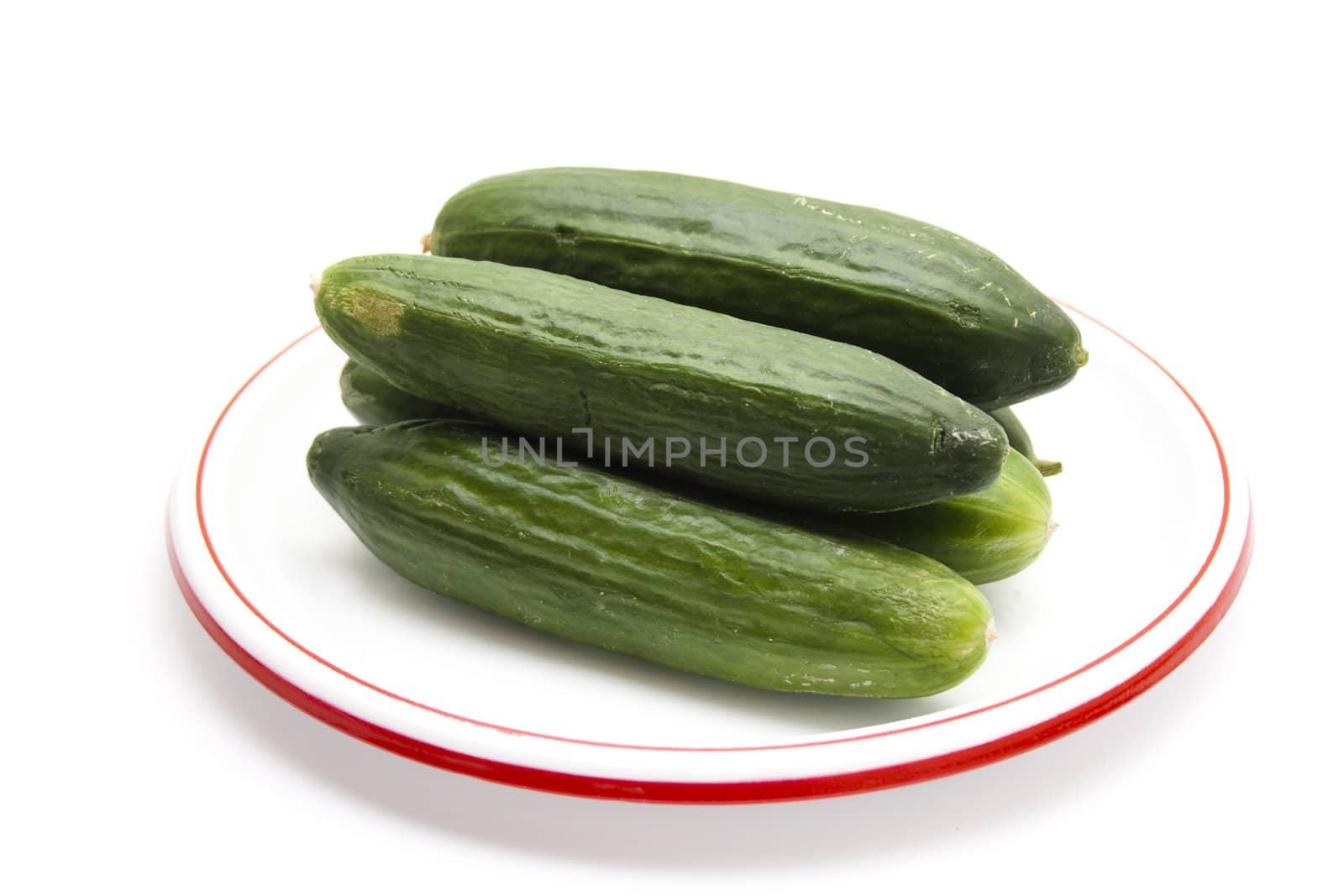 Fresh Green Salad Cucumber on Plate