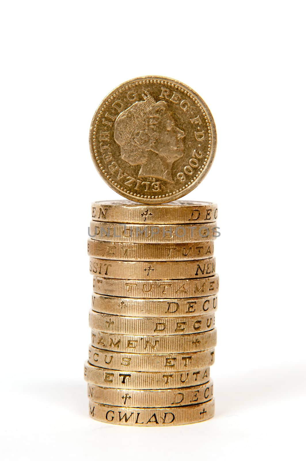 stack of one pound coins by ocusfocus