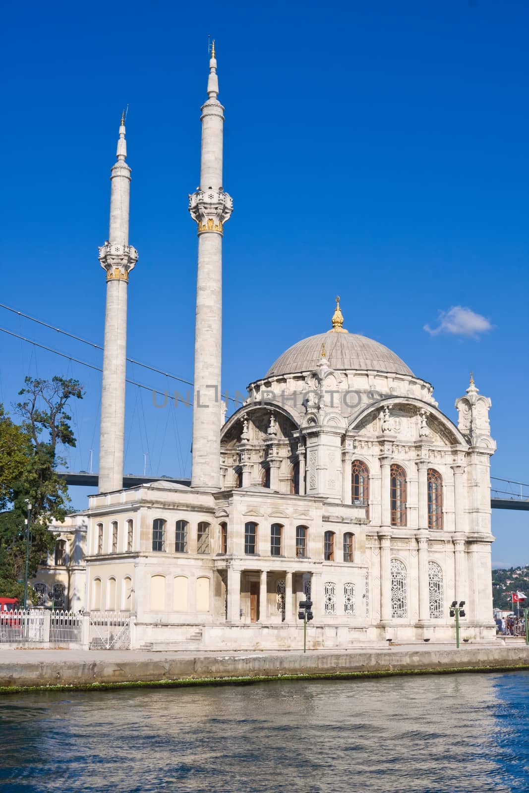 Ortakoy Mosque on bank of Bosphorus, Istanbul, Turkey