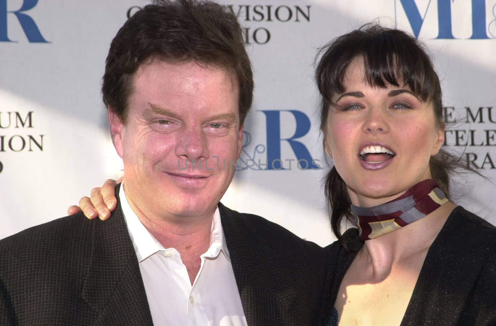 Robert Tapert, Lucy Lawless at trhe viewing party for the final episode of "Xena: Warrior Princess," Museum of Television and Radio, Beverly Hills, 06-19-01
