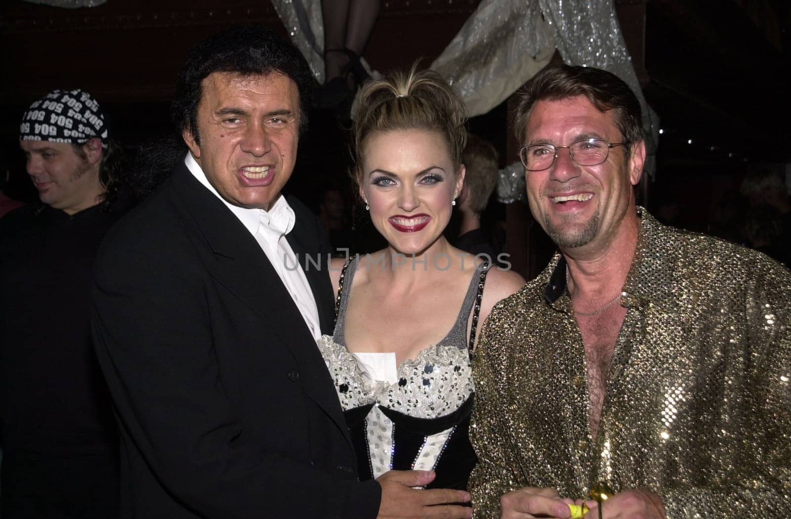 Elaine Hendrix, Gene Simmons and JM J. Bullock at the "Peep Show" performance, at the Cafe Fais Dos Dos, Los Angeles, 06-23-01
