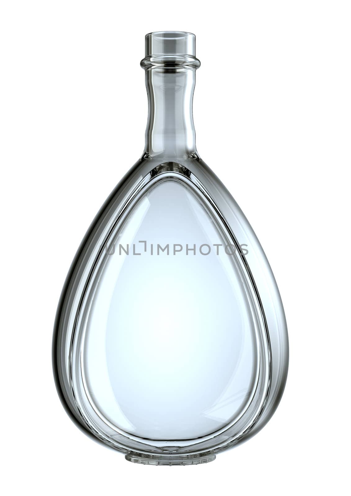 Custom made botle for brandy or liquor isolated on white