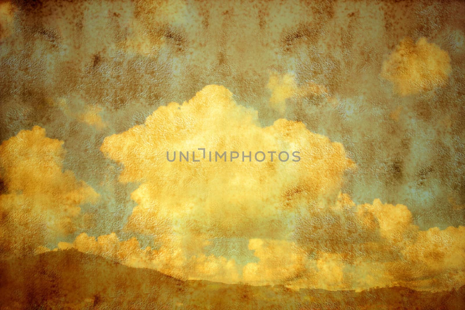 vintage mountain sky and clouds by Carche