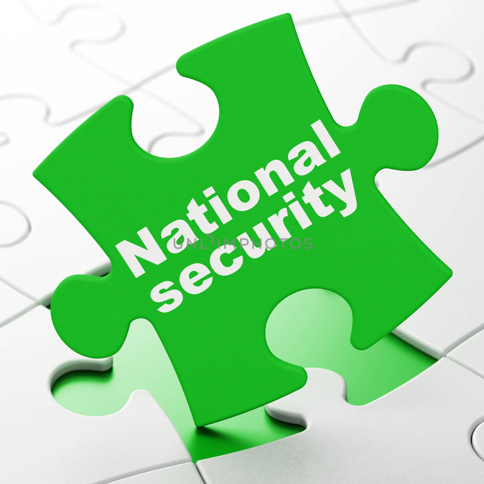 Protection concept: National Security on puzzle background by maxkabakov