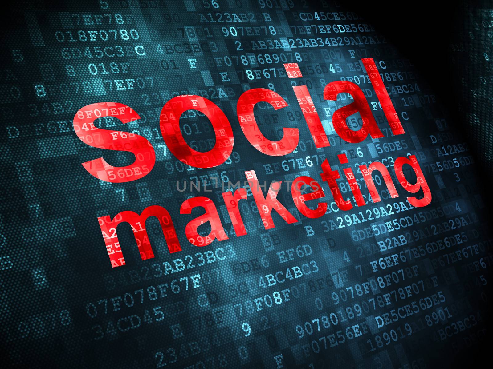 Advertising concept: Social Marketing on digital background by maxkabakov