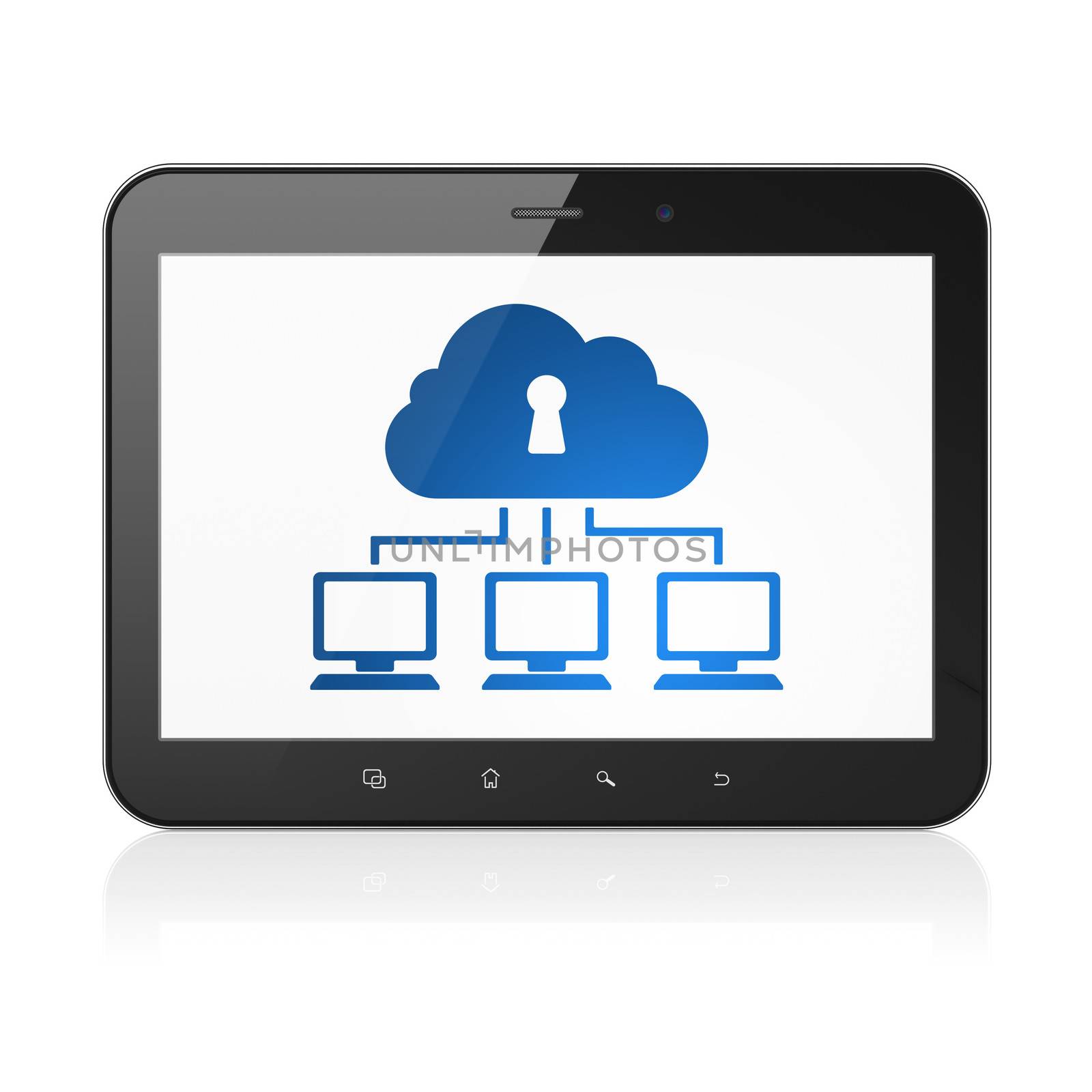 Privacy concept: Cloud Network on tablet pc computer by maxkabakov