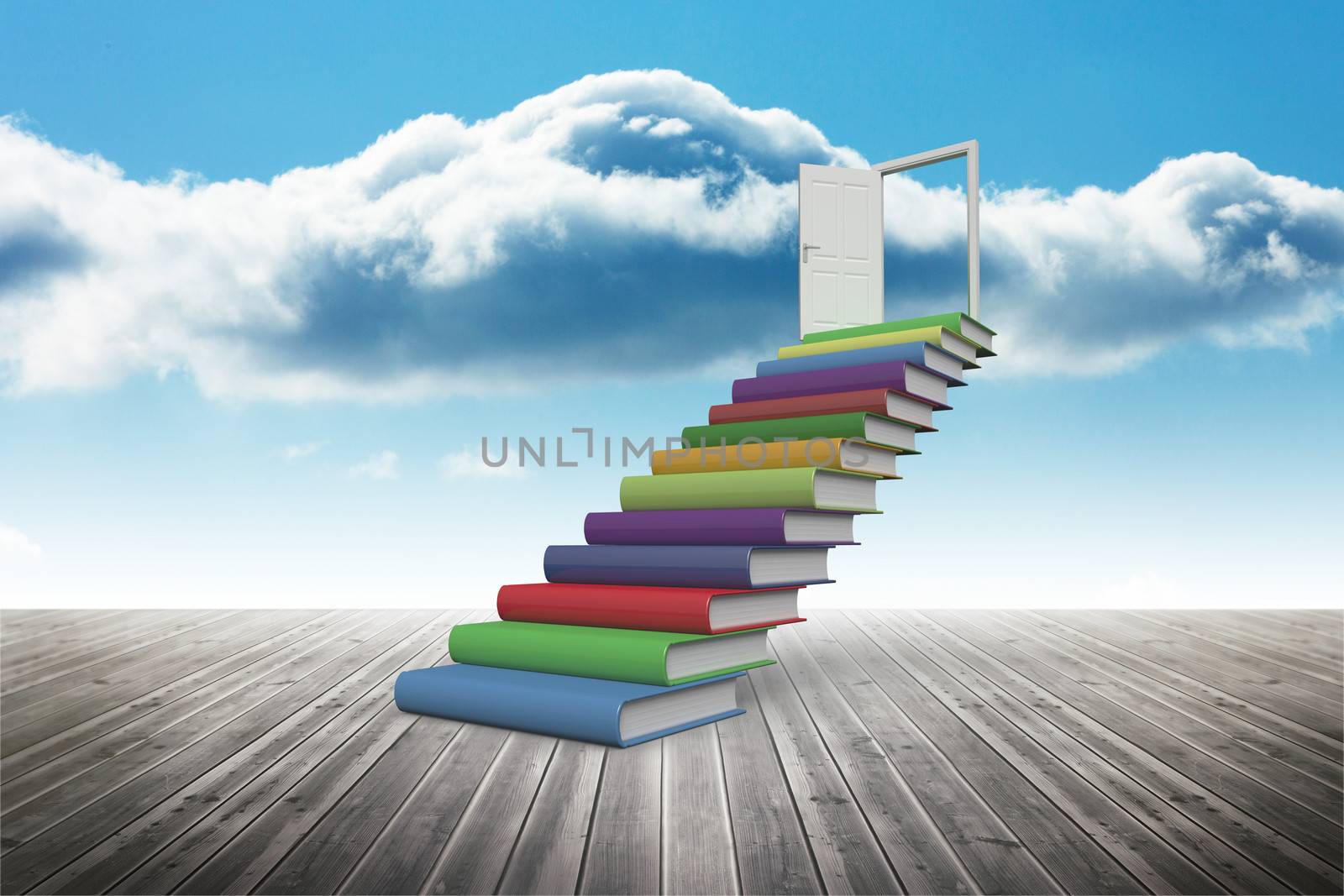 Book steps against sky by Wavebreakmedia