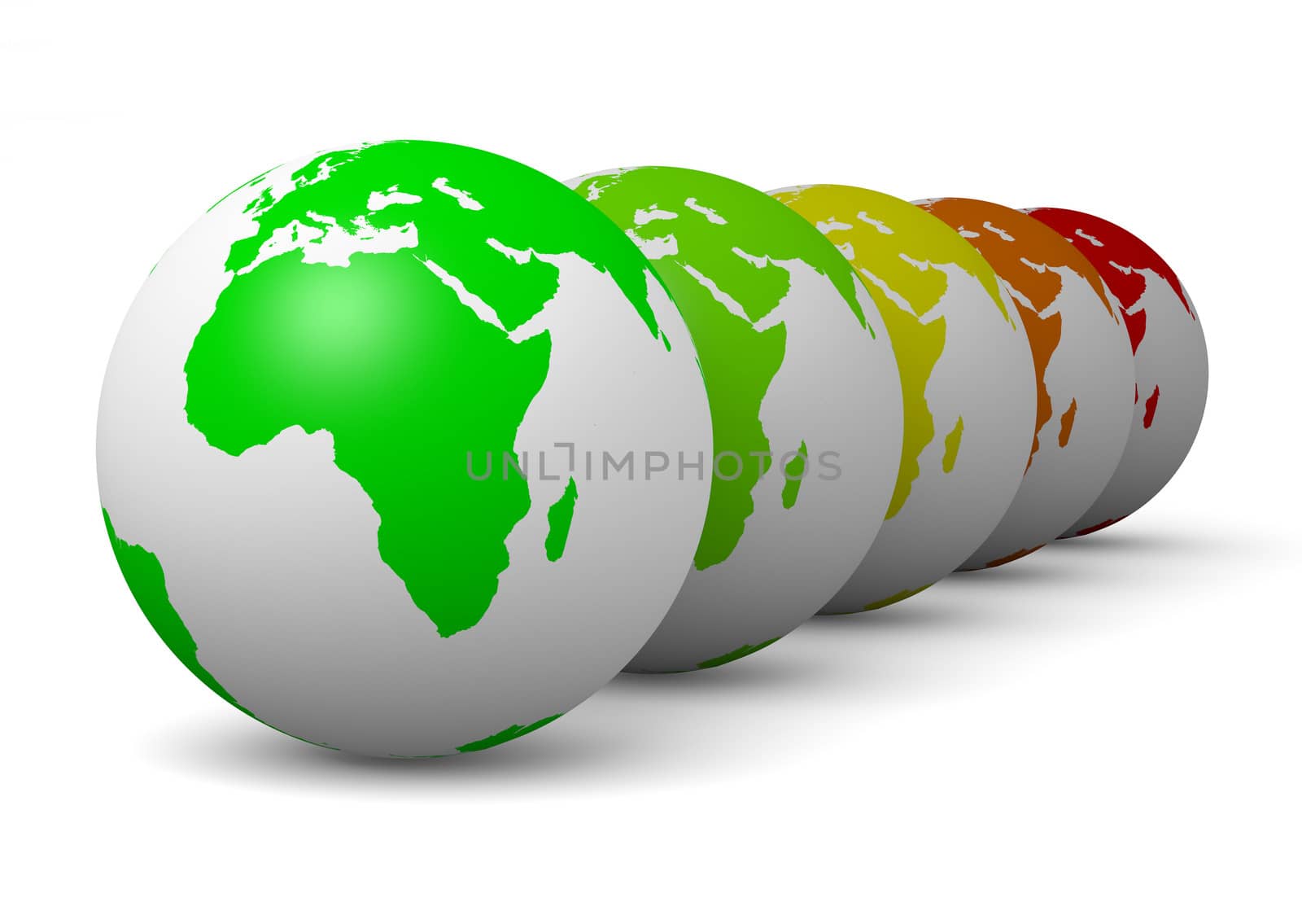 Globes series green ecology concept 3d illustration