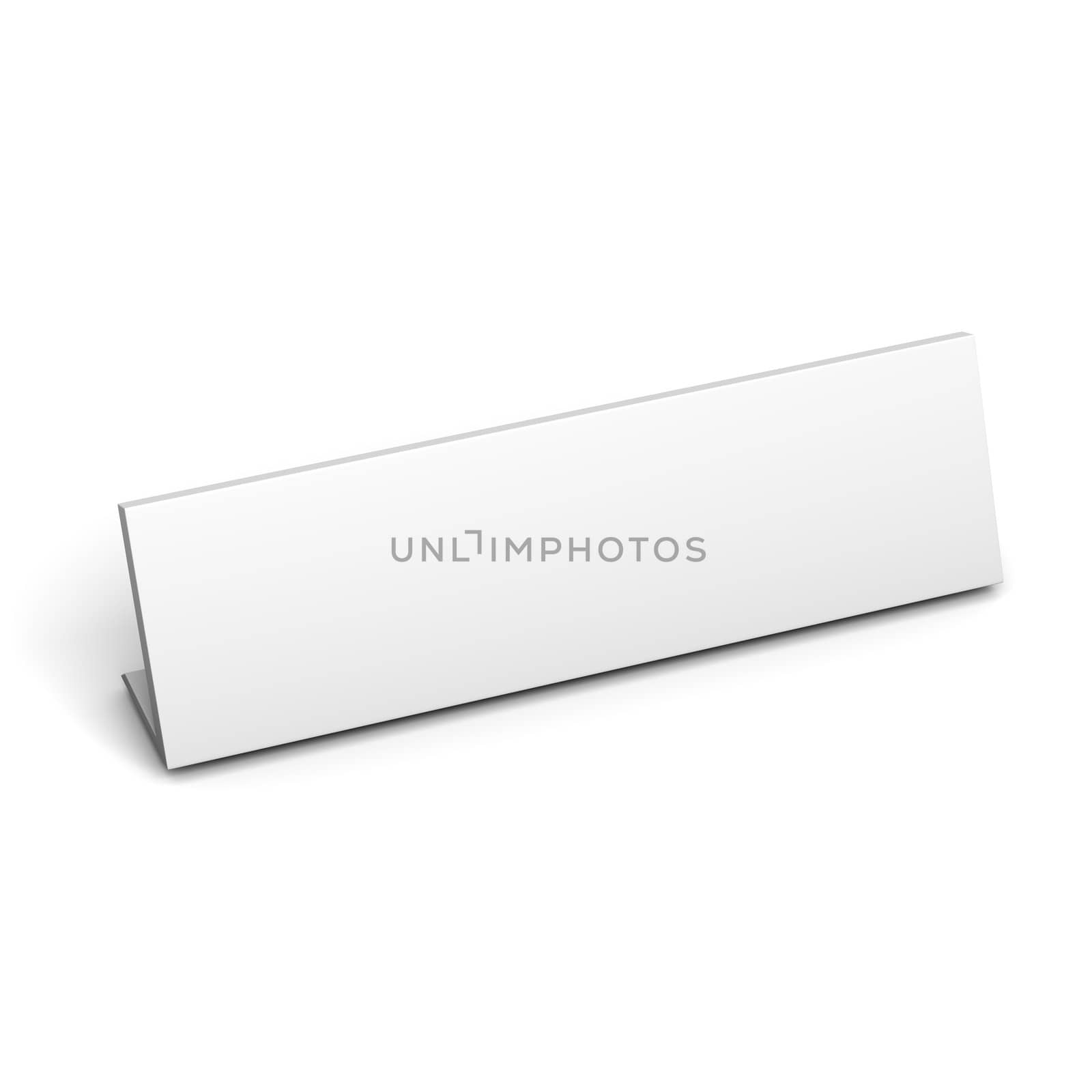 Placeholder White Label on White Background with Shadow 3D Illustration