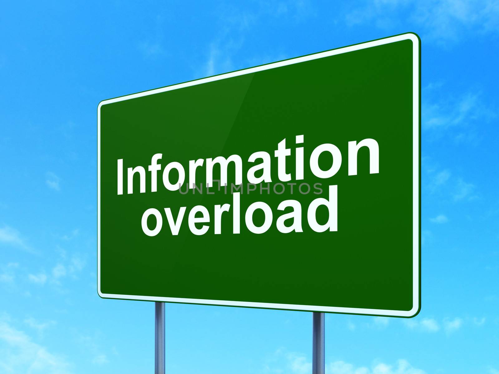 Data concept: Information Overload on road sign background by maxkabakov