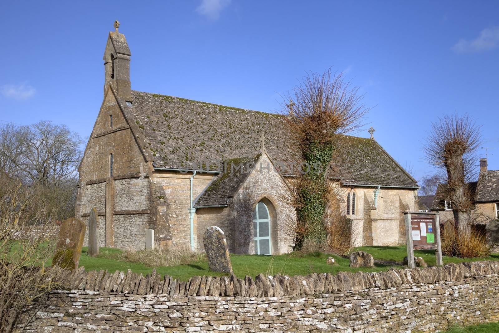 The small Cotswold chapel at Condicote, Gloucestershire, England.