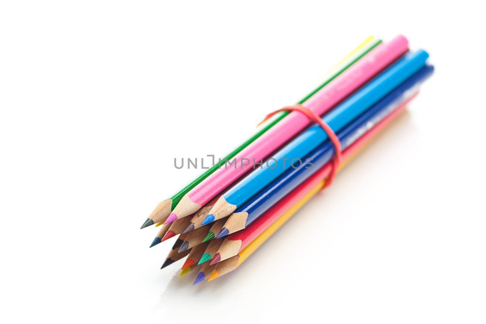 colored pencils isolated on white by jannyjus