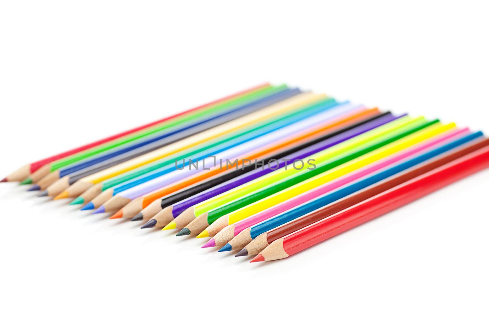 colored pencils isolated on white by jannyjus