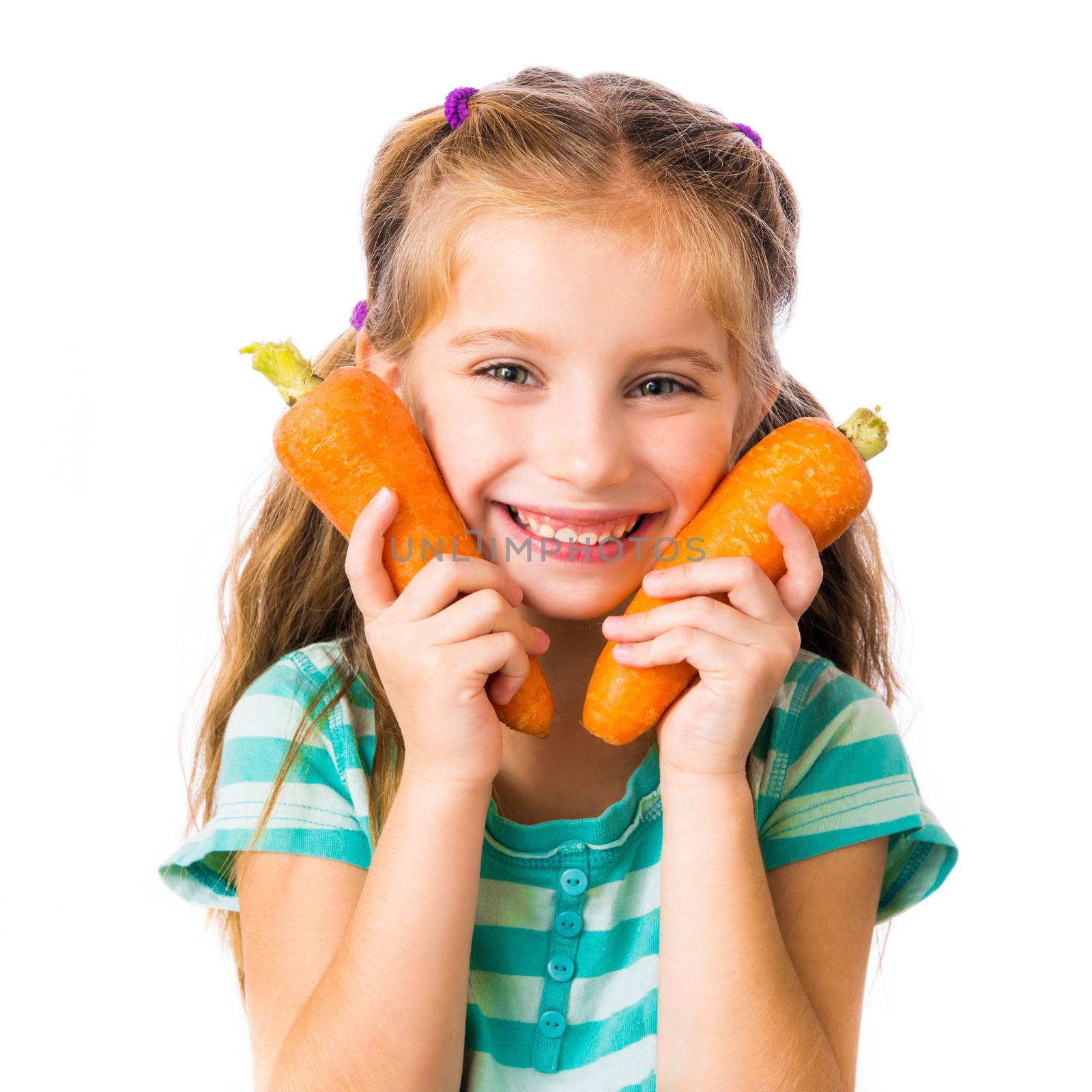 little girl with two carrots by GekaSkr