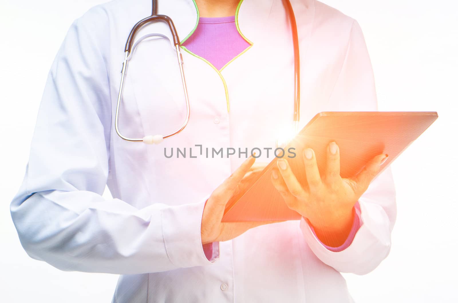 hands of doctor with tablet pc