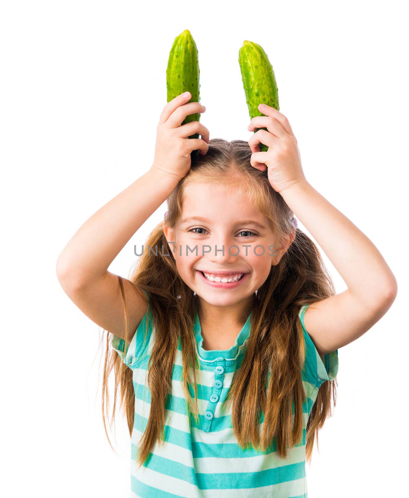 little girl with cucumbers by GekaSkr