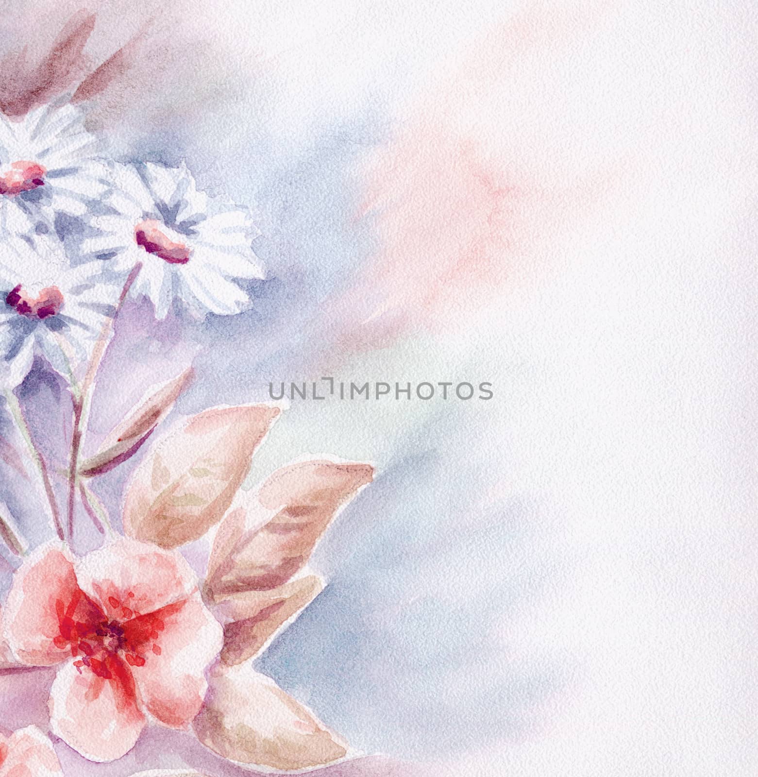 Water colour, abstract flowers by alexcoolok