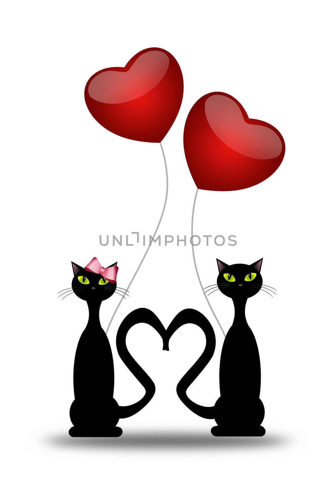 cats with balloons by sognolucido