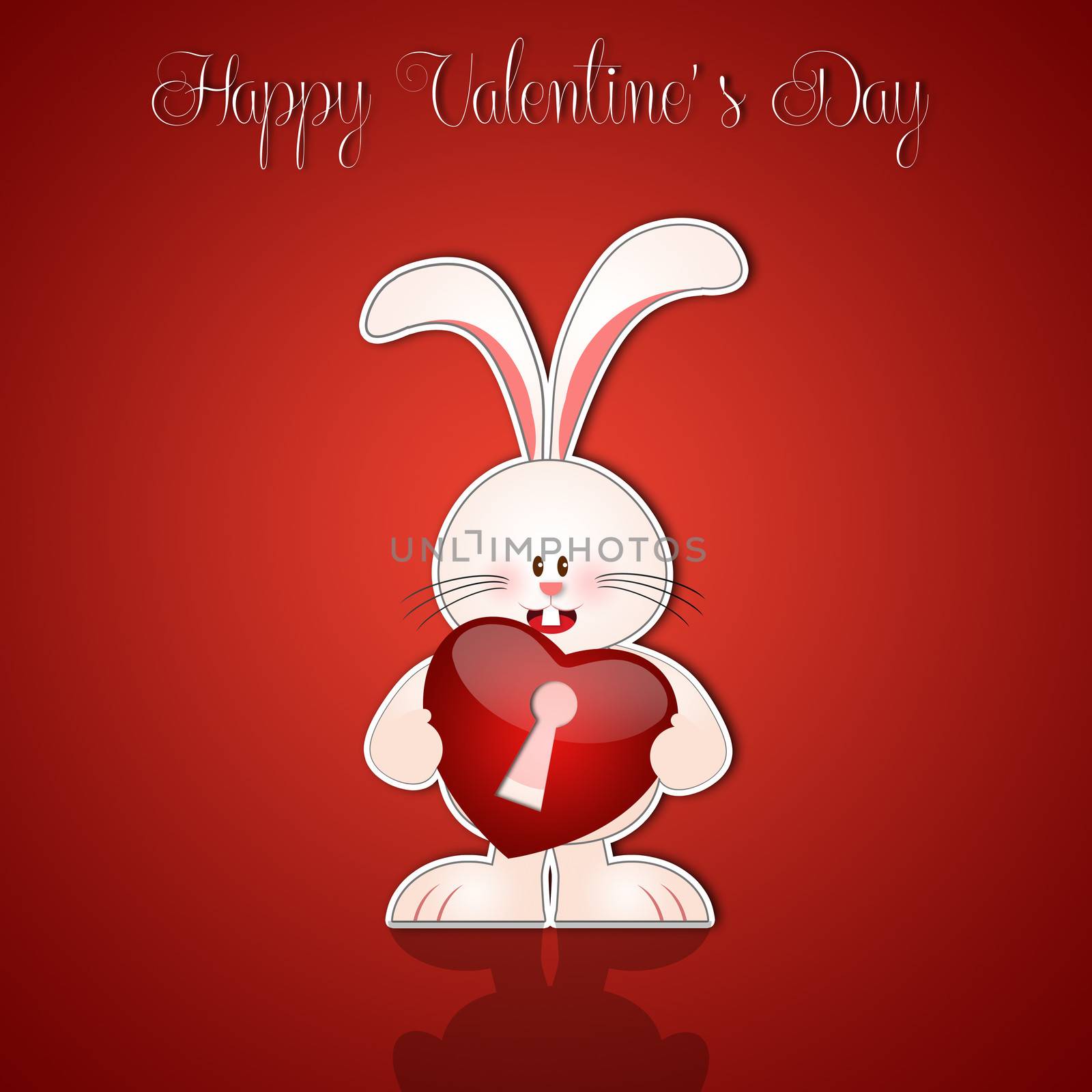 Bunny with heart for Valentine's Day