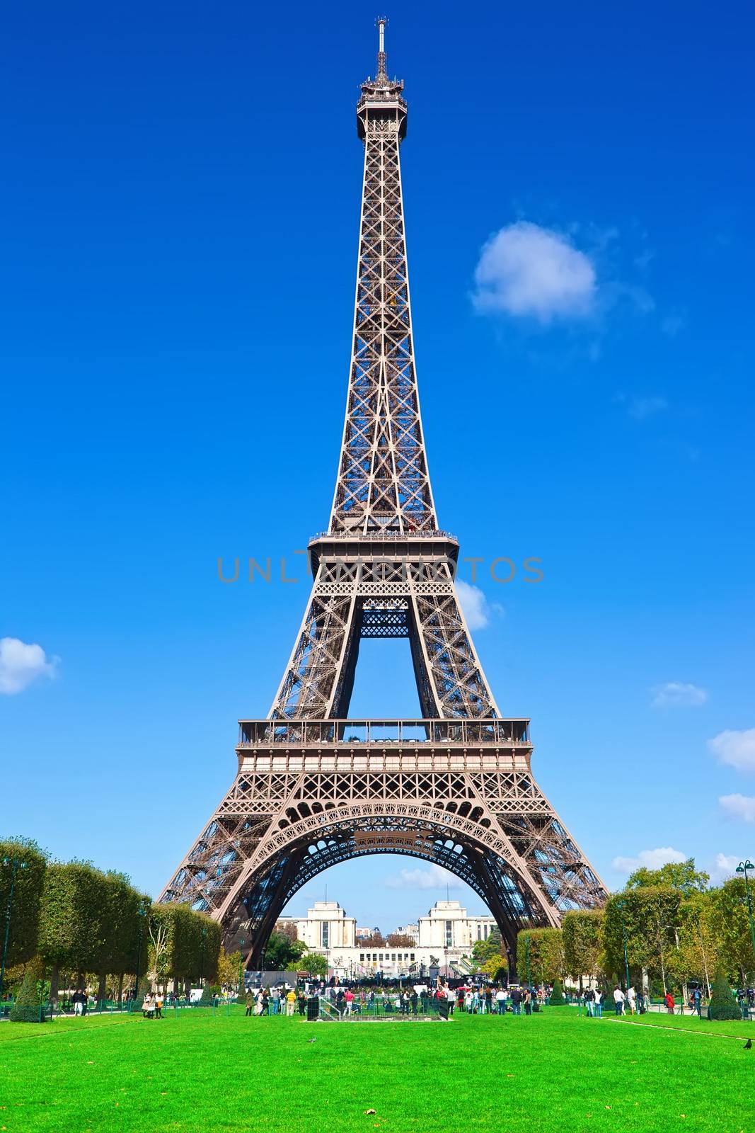 Beautiful view of famous Eiffel Tower in Paris, France