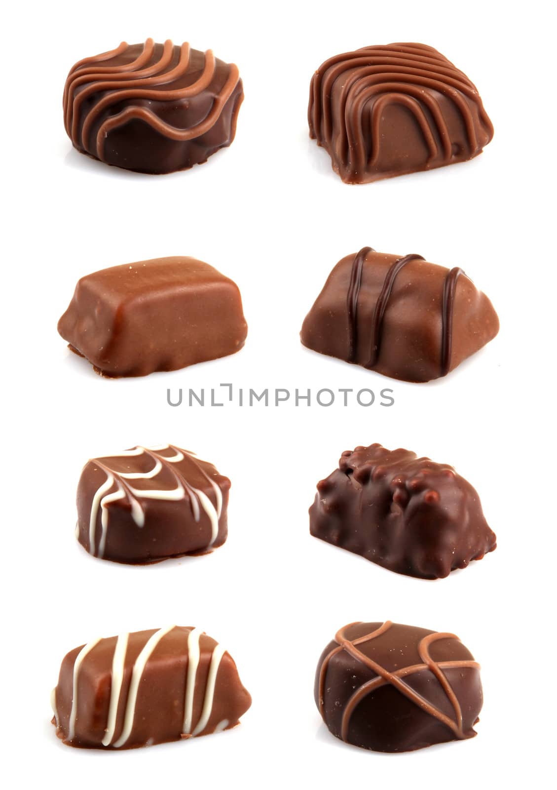 chocolate truffles isolated