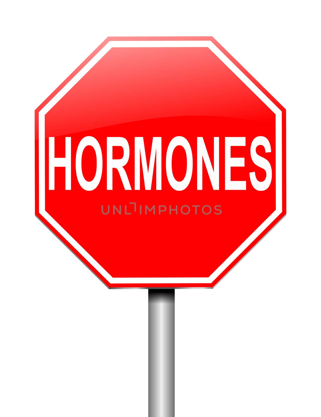 Illustration depicting a sign with a hormone concept.