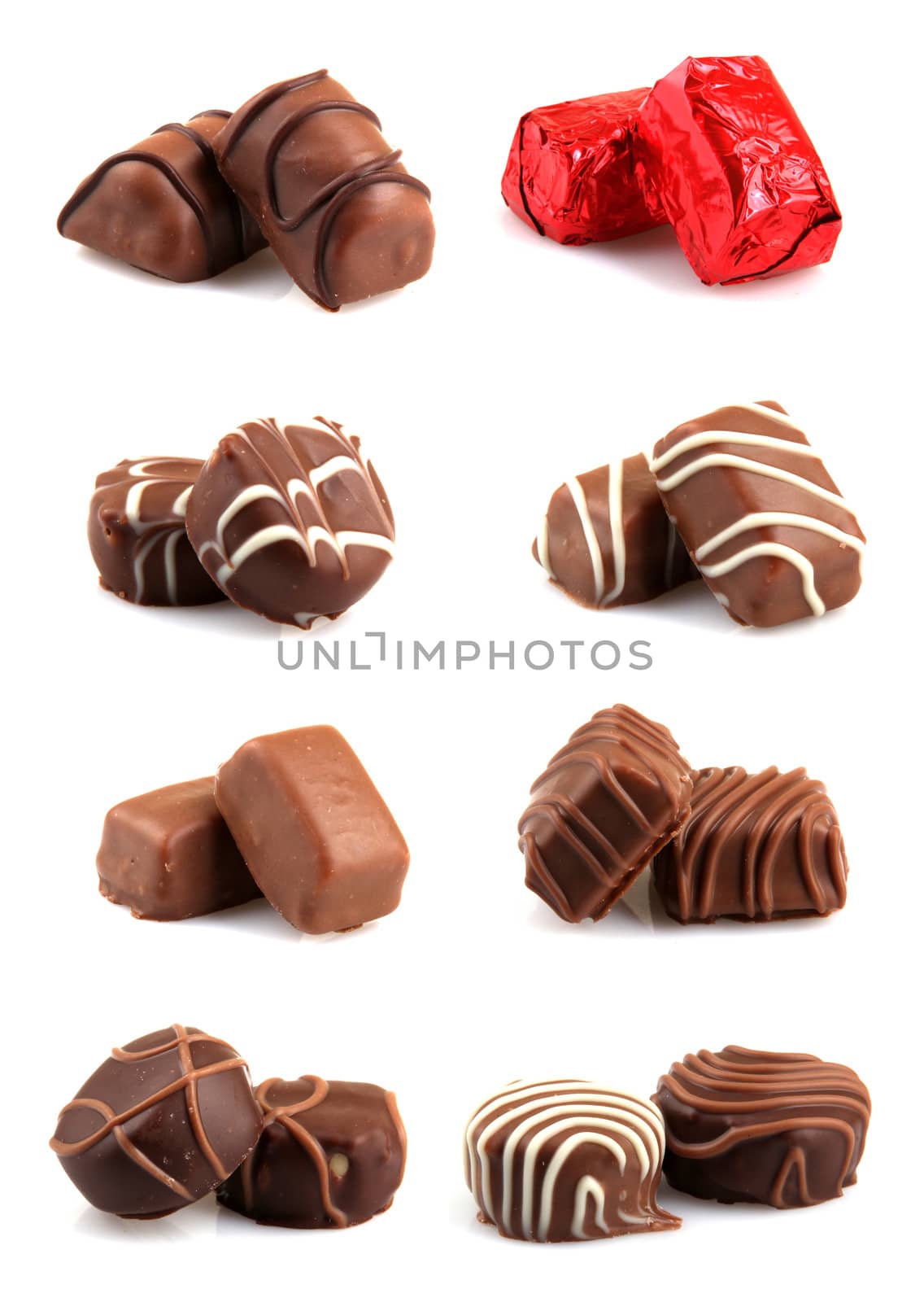 chocolate truffles isolated