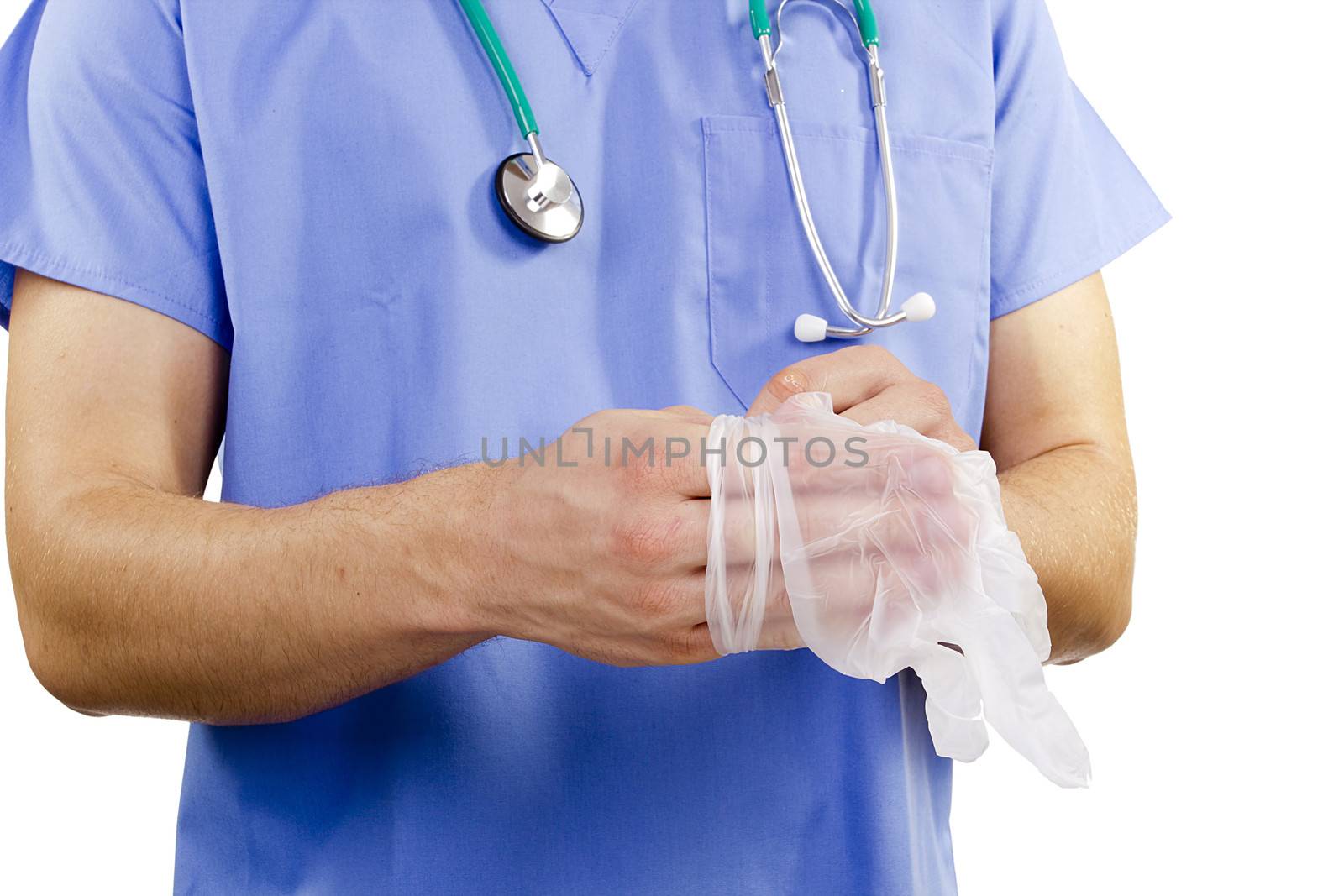 Doctor puts gloves by VIPDesignUSA