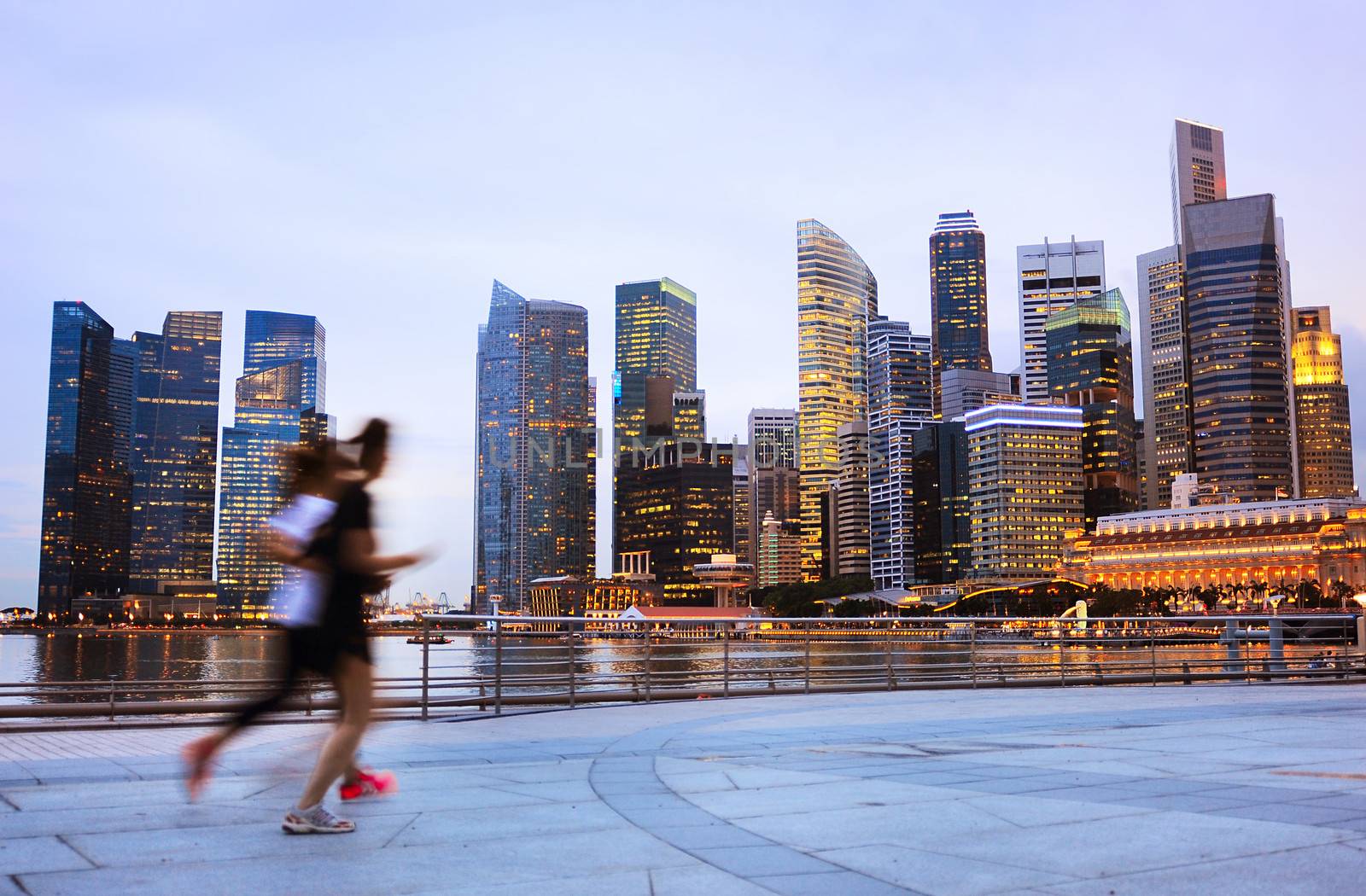 People jogging in Singapore by joyfull