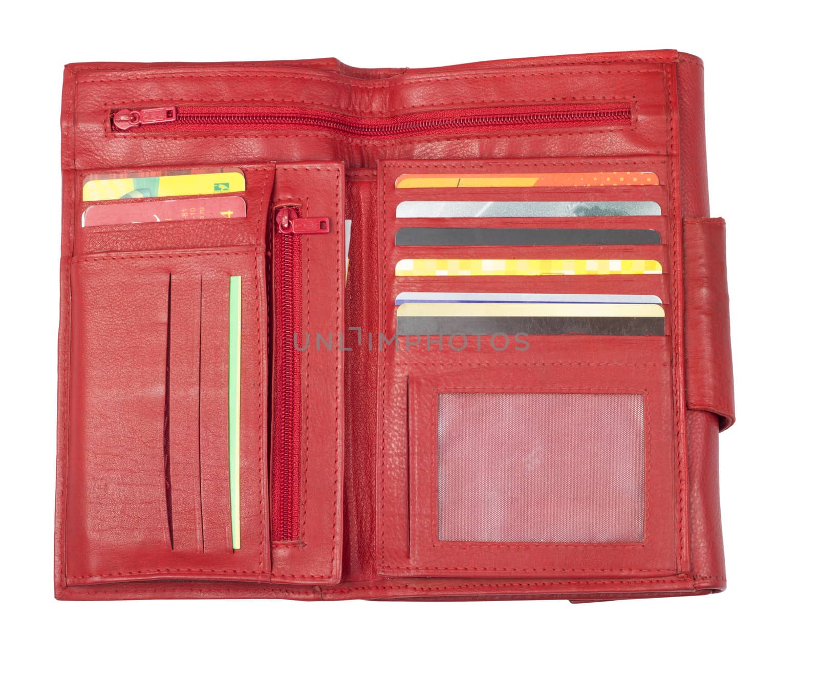 Women's leather wallet red by cherezoff