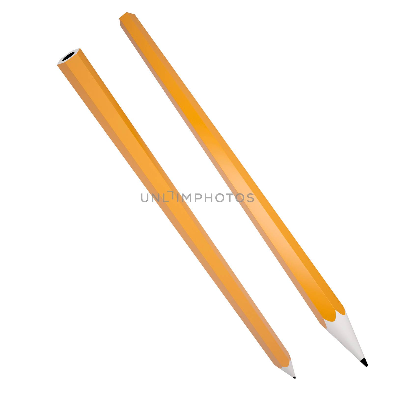 Orange office pencil by cherezoff