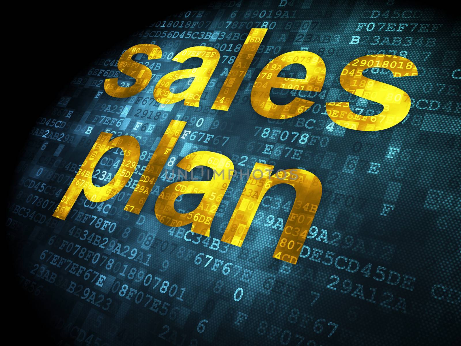 Advertising concept: Sales Plan on digital background by maxkabakov