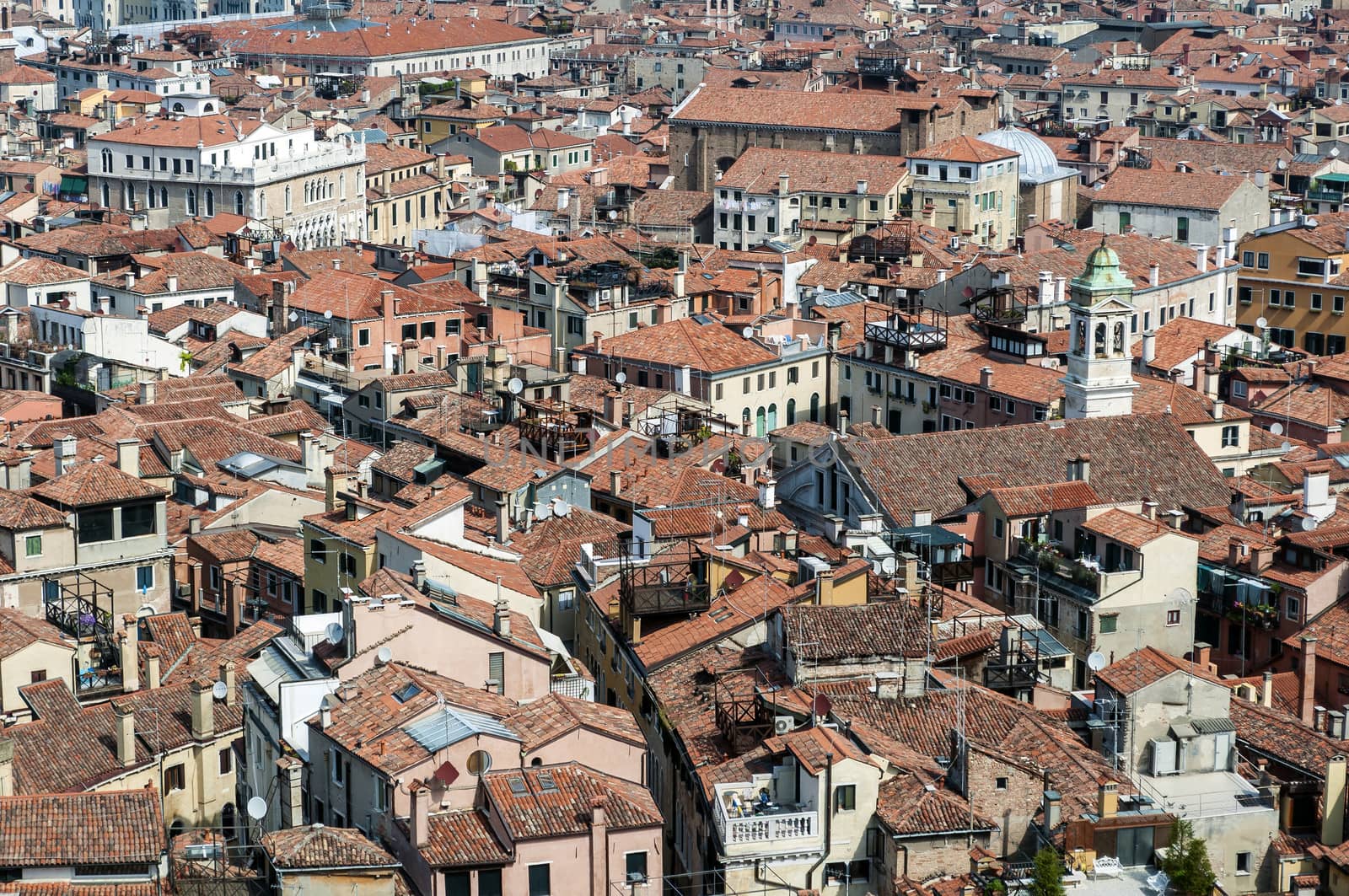 High angle view of Venice, in Italy.
