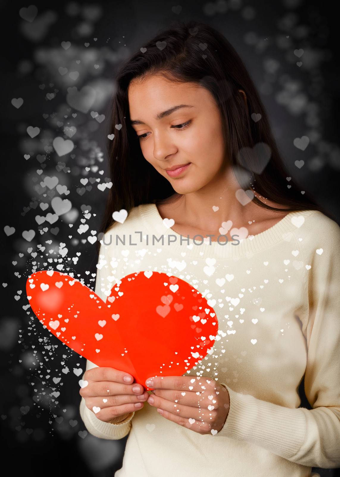 Girl Reading Valentine's Day Card by NicoletaIonescu
