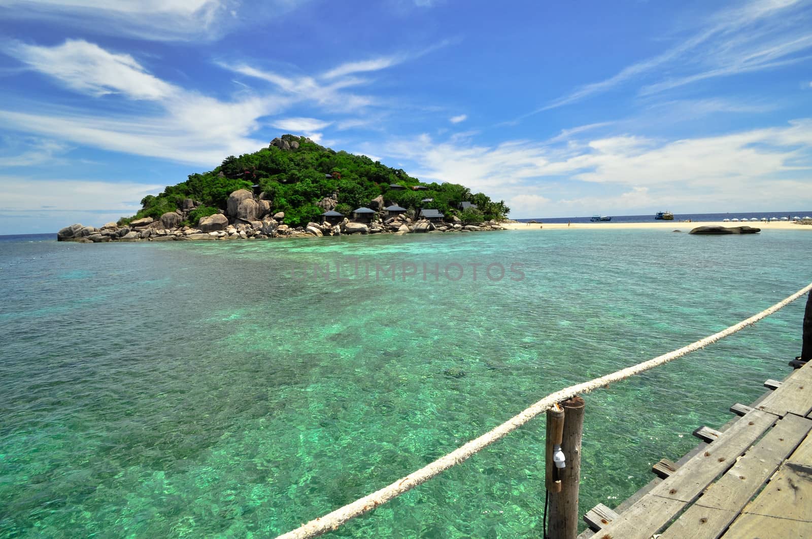 Perfect tropical bay on Koh Tao Boardwalk a paradise island in Thailand, Asia.
