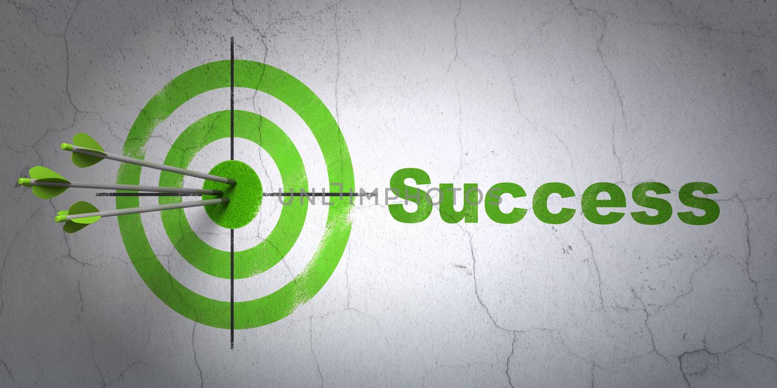 Business concept: target and Success on wall background by maxkabakov